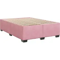 vidaXL Sommier rose 140x190 cm velours