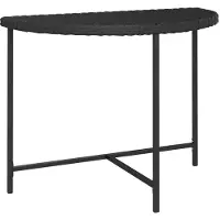Syfax Table de jardin Noir 100x50x75 cm Résine tressée