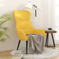 Prolenta Maison Exclusive - Fauteuil de détente en tissu jaune moutarde