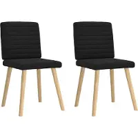 Syfax Chaises à manger lot de 2 noir tissu