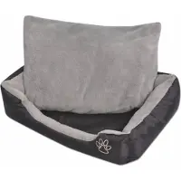 Syfax Lit pour chiens avec coussin rembourré Taille S Noir