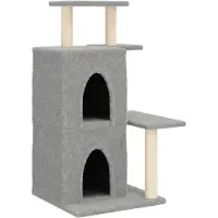 vidaXL Arbre à chat avec colonnes à griffer en sisal Gris clair 97 cm