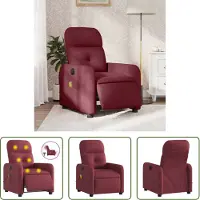 The Living Store Fauteuil de massage électrique vin rouge tissu