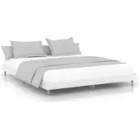 Syfax Cadre de lit sans matelas blanc 200x200 cm bois d'ingénierie