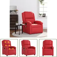 The Living Store Fauteuil de massage en simili cuir rouge