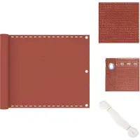 vidaXL : Pare-vue pour balcon, couleur terracotta, 75 x 400 cm, en HDPE - Parasols et protections solaires