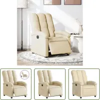 The Living Store Fauteuil relax électrique Crème Tissu