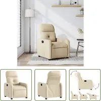 The Living Store Relaxsessel Creme Stoff