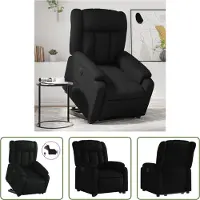 The Living Store Fauteuil relax releveur électrique noir similicuir