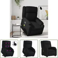 The Living Store Fauteuil de massage avec releveur Noir Similicuir
