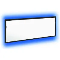 Syfax Miroir de salle de bain LED Chêne noir 100 x 8,5 x 37 cm Verre