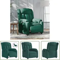 The Living Store Fauteuil relax électrique Vert foncé Tissu