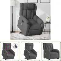 The Living Store Fauteuil de massage avec releveur Gris foncé Tissu
