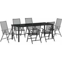 Syfax Ensemble de salle à manger pour jardin 7 pcs Anthracite