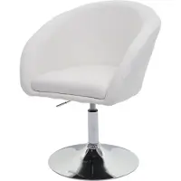Mendler Chaise de salle à manger HWC-F19, chaise de cuisine chaise pivotante fauteuil lounge tissu/textile crème-blanc