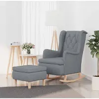 Prolenta Maison Exclusive - Fauteuil à bascule avec repose-pieds, tissu gris clair