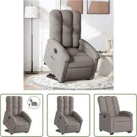The Living Store Fauteuil relax releveur électrique Tissu Taupe