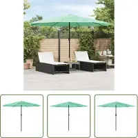 The Living Store Parasol avec mât en acier Vert 388x388x248 cm