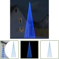 The Living Store Sapin de Noël à LED pour mât de drapeau 3000 LED bleues 800 cm