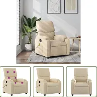 The Living Store Fauteuil de massage Crème Tissu