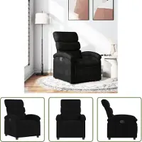 The Living Store Fauteuil relax noir tissu