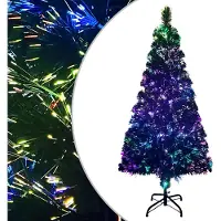 Syfax Sapin de Noël artificiel avec support vert 120 cm fibre optique