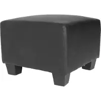 Mendler Canapé-élément pouf repose-pied Lyon, modulaire, simili-cuir noir
