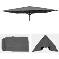 Mendler Enveloppe Pour Parasol Gastronomie Hwc-D20, Enveloppe De Rechange, 5x5m (Ø7,2m) Polyester Anthracite