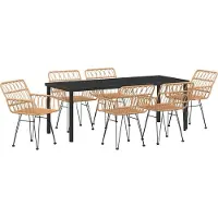 Syfax Ensemble de salle à manger pour jardin 7 pcs Marron