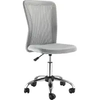 Vinsetto Chaise de bureau ergonomique fauteuil de bureau hauteur réglable piètement chromé pivotant 360° revêtement maille gris