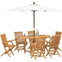 vidaXL Ensemble de jardin 7 pcs brun bois massif teck