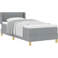 Syfax Lit à ressorts avec matelas Gris clair 190 x 90 cm tissu