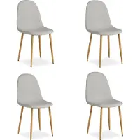 Homestyle4u Chaise Salle à Manger Lot de 4 Gris Design Moderne Chaises de Cuisine Chaises pas Cher Fauteuil Rembourrée