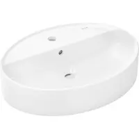 Hansgrohe Xuniva D lavabo à poser, avec trop-plein, 1 trou pour robinet, 600x450mm, blanc (450 mm, 600 mm)