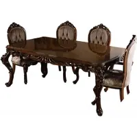 Casa Padrino Luxus Barock Esstisch Braun / Gold - Table de salle à manger en bois massif de style baroque, fabriquée à la main - Meubles de salle à manger baroques somptueux