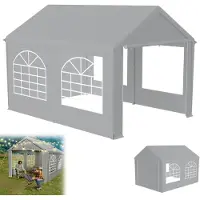 UISEBRT 3x4m Premium Party Tent Pavilion with side parts, waterproof & winterproof, garden tent with windows in side walls, large tent for wedding and garden parties, PE-roof, grey
