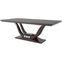 Casa Padrino Luxus Esstisch Dunkelbraun / Silber 220 x 110 x H. 77 cm - Table de salle à manger noble - Table de cuisine en bois massif - Meubles de salle à manger de luxe