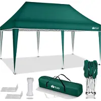 Tillvex Pavillon 3x6m vert étanche | Pop-Up Pliable réglable en hauteur | Tente de jardin protection UV 50+ | Tente de réception avec sac pour le jardin