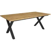 Skraut Home TETRIX Table à manger, 194x90x74cm, Pour 10 personnes, Meubles de Salon, Chêne