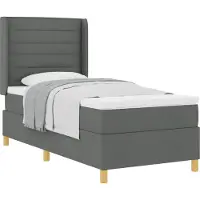vidaXL Lit boxspring avec matelas gris foncé 80 x 200 cm Tissu
