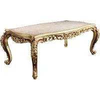 Casa Padrino Luxe Table de salle à manger baroque Crème / Beige / Marron / Or 210 x 110 x H. 85 cm - Somptueuse table de salle à manger en bois massif - Meubles de salle à manger de style baroque