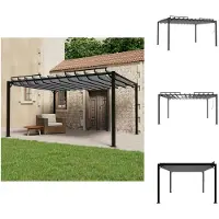 vidaXL Pavillon avec toit à lamelles 3x4 m Anthracite Tissu et aluminium - Pavillons & Tentes de réception