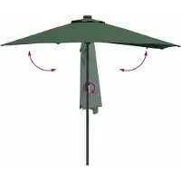 Syfax Parasol de jardin Vert 294 x 150 x 223 cm Polyester et Acier