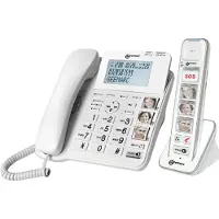 Geemarc Telecom , Téléphone fixe senior avec combiné, touches photo et bean d'appel, blanc