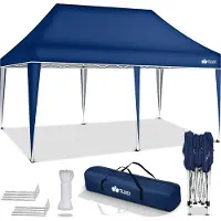 Tillvex Pavillon 3x6m bleu étanche | Pop-Up Pliable réglable en hauteur | Tente de jardin protection UV 50+ | Tente de réception avec sac pour le jardin