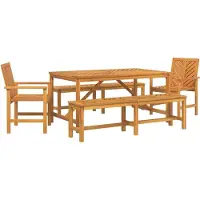 Syfax Ensemble de salle à manger pour jardin 5 pc Marron