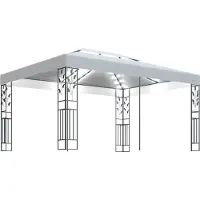 Syfax Tonnelle avec double toit et lumières LED 3x4 m Blanc