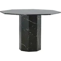 Furnlux Classic FURNLUX Table à manger Marbs Marble Black 110cm / Hauptfarbe : Schwarz / Abmessungen : 110 x 110 x 75 cm