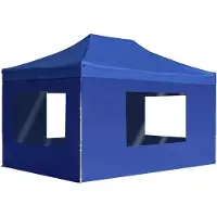 vidaXL Best Möbel Profi-Partytent Faltbar mit Wänden Aluminium 4,5x3 m Blau - Pavillons & Tentes de réception Cloris Neu4012335 1parcel