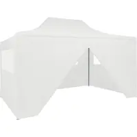 Prolenta Maison Exclusive - Tente de réception pliable pour professionnels, avec 4 parois, dimensions 280x410x315 cm, en acier, de couleur blanche